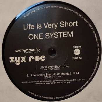 LP One System: Life Is Very Short 563444