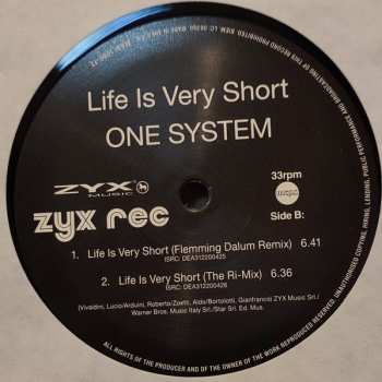 LP One System: Life Is Very Short 563444