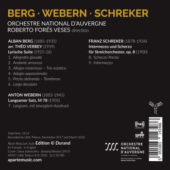 CD Orchestre national d'Auvergne: Berg, Webern, Schreker 613293