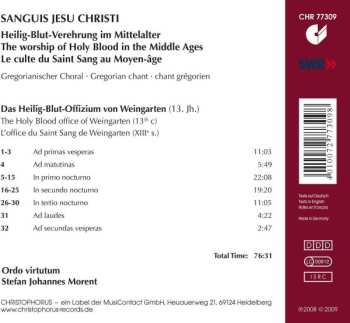 CD Ordo Virtutum: Sanguis Jesu Christi: The Worship Of Holy Blood In The Middle Ages 659749