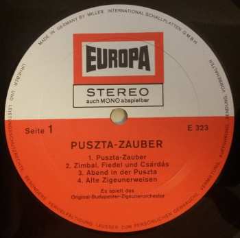 LP Original Budapester Zigeunerorchester: Puszta-Zauber 325216