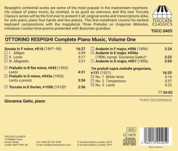 CD Ottorino Respighi: Complete Piano Music, Volume One: Original Piano Works I 111638