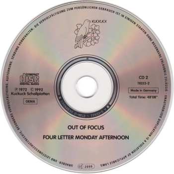 2CD Out Of Focus: Four Letter Monday Afternoon 642254