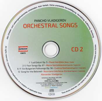 2CD Pancho Vladigerov: Orchestral Songs 572623