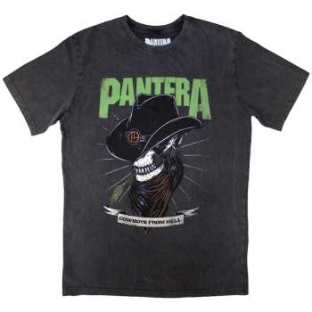 Merch Pantera: Stone Wash Tričko Skeleton Cowboy