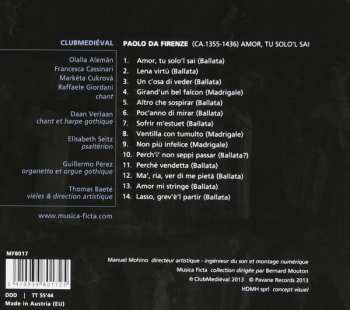 CD Paolo Da Firenze: Amor, Tu Solo'l Sai Ballate E Madrigali 593944