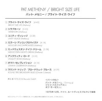 CD Pat Metheny: Bright Size Life 612740