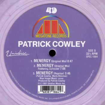 LP Patrick Cowley: Menergy (Purple Disco Machine Remix) CLR 564479