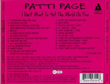 CD Patti Page: I Don't Want To Set The World On Fire 655166