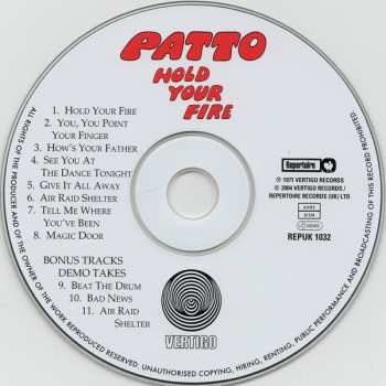 CD Patto: Hold Your Fire 514820