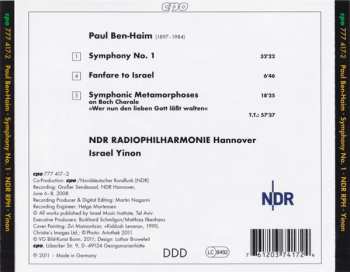 CD NDR Radiophilharmonie: Symphony No. 1 ∙ Fanfare To Israel ∙ Symphonic Metamorphosis 188721