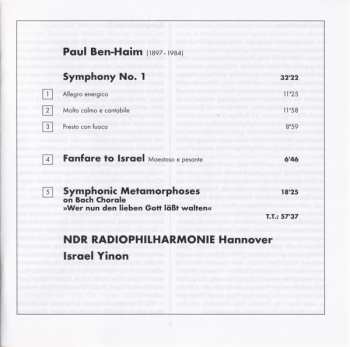 CD NDR Radiophilharmonie: Symphony No. 1 ∙ Fanfare To Israel ∙ Symphonic Metamorphosis 188721