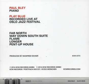 CD Paul Bley: Play Blue (Oslo Concert) 184191