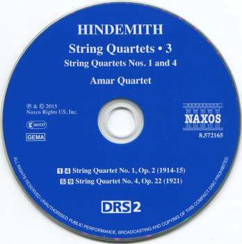 CD Paul Hindemith: String Quartets 3 344022