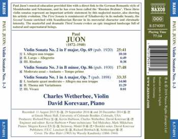 CD Paul Juon: Violin Sonatas Nos. 1–3 302980