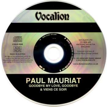 CD Paul Mauriat: Good Bye My Love, Good Bye / Viens Ce Soir 611099