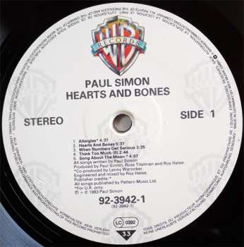 LP Paul Simon: Hearts And Bones 653788