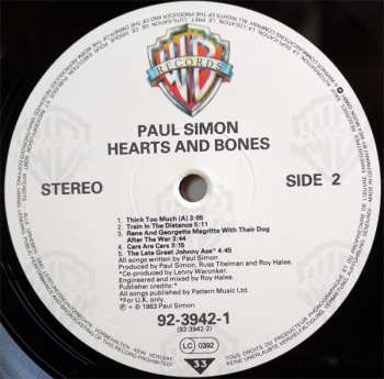 LP Paul Simon: Hearts And Bones 653788