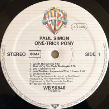 LP Paul Simon: One-Trick Pony 638390