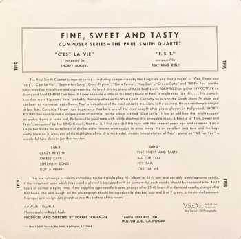 LP Paul Smith Quartet: Fine, Sweet And Tasty 577874