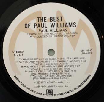 LP Paul Williams: The Best Of Paul Williams 622825