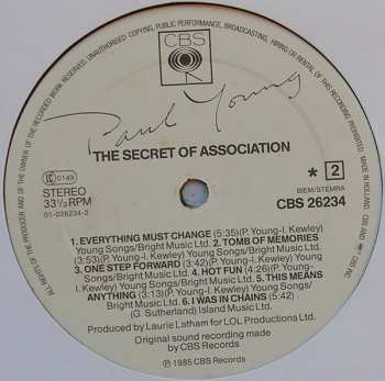 LP Paul Young: The Secret Of Association 425564