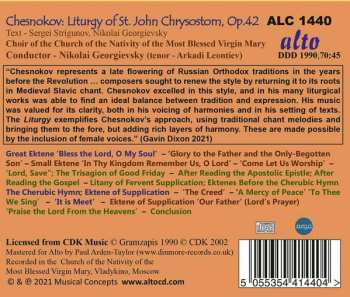 CD Pavel Chesnokov: Liturgy of St. John Chrysostom, Op. 42 555131