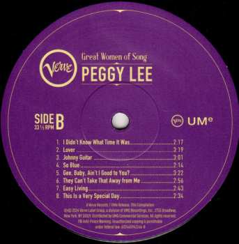 LP Peggy Lee: Great Women Of Song 627024