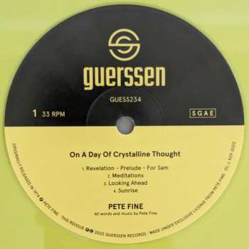 LP Pete Fine: On A Day Of Crystaline Thought CLR | LTD 568404