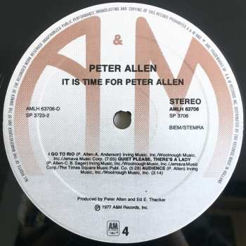 2LP Peter Allen: It Is Time For (2xLP) 338820