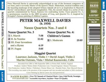 CD Peter Maxwell Davies: Naxos Quartets Nos. 3 And 4 570111