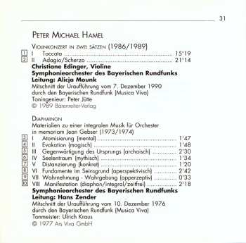 CD Peter Michael Hamel: Violinkonzert / Diaphainon / Gralbilder 556186