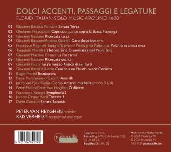 CD Peter Van Heyghen: Dolce Accenti, Passaggi E Legature - Florid Italian Solo Music Around 1600 617193