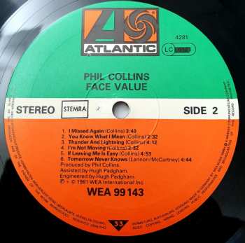 LP Phil Collins: Face Value 603291