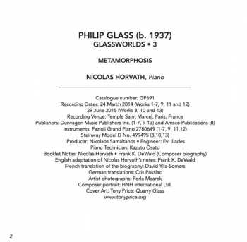 CD Philip Glass: Glassworlds ● 3 221388