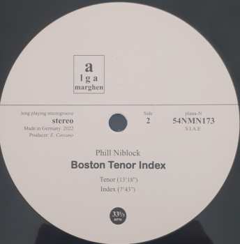 LP Phill Niblock: Boston III / Tenor / Index 611540