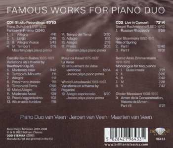 2CD Piano Duo Sandra & Jeroen Van Veen: Famous Works For Piano Duo 614086