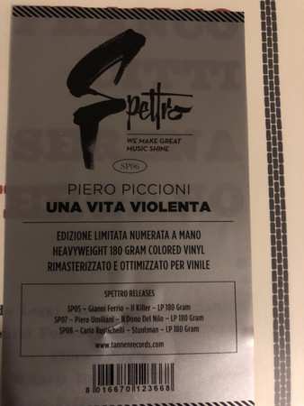 LP Piero Piccioni: Una Vita Violenta LTD | NUM | CLR 131307