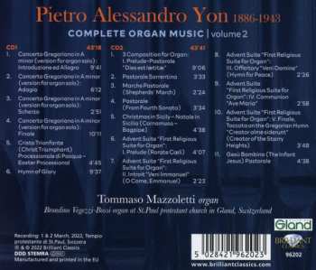 2CD Pietro Alessandro Yon: Complete Organ Music: Volume 2 588249