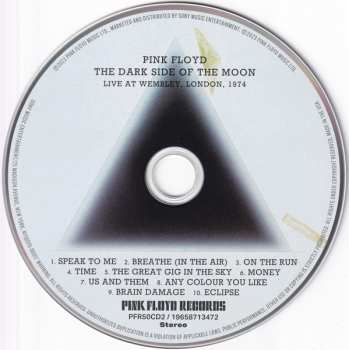 CD Pink Floyd: The Dark Side Of The Moon (Live At Wembley 1974) 612873