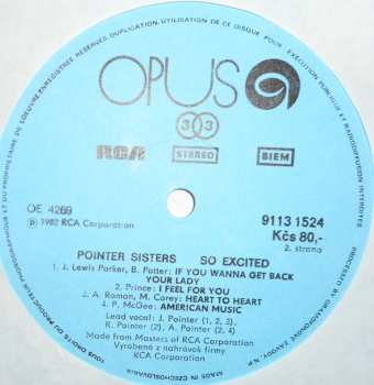 LP Pointer Sisters: So Excited 596421