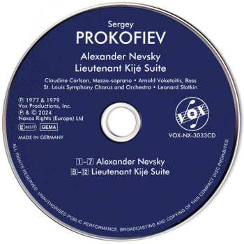 CD Sergei Prokofiev: Alexander Nevsky / Lieutenant Kijé Suite 561914