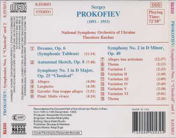 CD Sergei Prokofiev: Symphonies No. 1 "Classical", No. 2 / Dreams, Op. 6 / Autumnal Sketch, Op. 8 459902