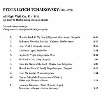 CD Pyotr Ilyich Tchaikovsky: All-Night Vigil, Sacred Choral Works 121427