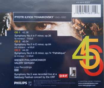 3CD Pyotr Ilyich Tchaikovsky: Symphonies 4, 5 & 6 45274