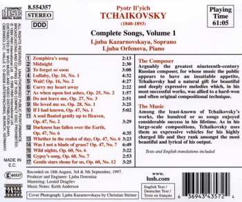 CD Pyotr Ilyich Tchaikovsky: Tchaikovsky: Complete Songs Vol. 1 342283