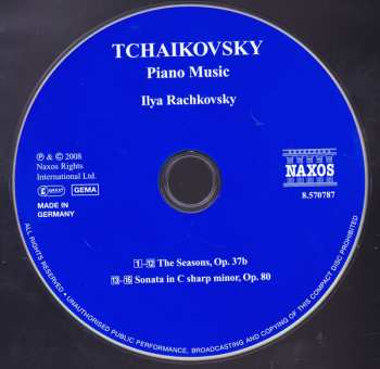 CD Pyotr Ilyich Tchaikovsky: The Seasons - Piano Sonata In C Sharp Minor 314921