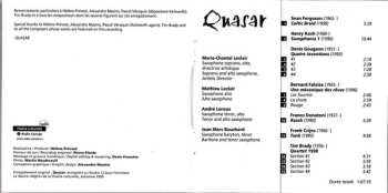 CD Quasar: Quatuor De Saxophones 658702