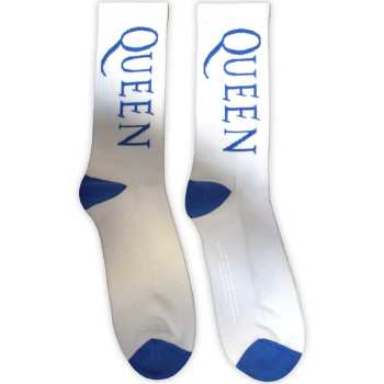 Merch Queen: Queen Unisex Terry Socks: Blue Logo (uk Size 7 - 11) 42 - 47