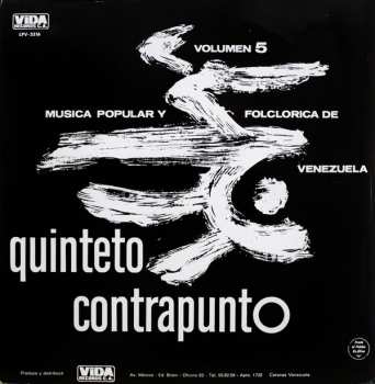 LP Quinteto Contrapunto: Música Popular Y Folclórica De Venezuela Volumen 5 416161